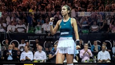 هانيا الحمامي تفوز بالمركز الأول في بطولة الجونة للاسكواش 