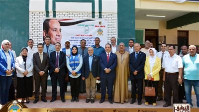 قافلة طيبة لجامعة طنطا تكشف على 1623من أهالي قرية نهطاي مجانا 