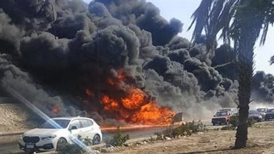 تفاصيل اندلاع حريق في سيارة أنابيب بوتاجاز على الطريق بسوهاج