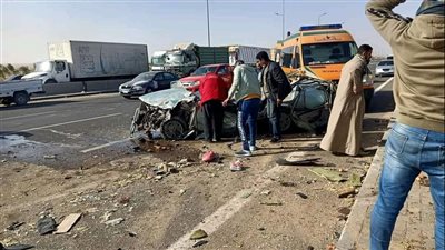 بالأسماء.. إصابة 11 شخصا في حادث تصادم بالطريق الدولي الساحلي بالبحيرة 
