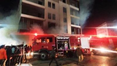 إصابة 5 أشخاص باختناق في حريق بدائرة مركز البدرشين