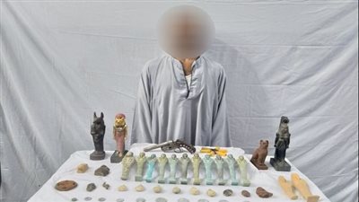 معلومة سرية تقود الأمن لضبط شخص قبل بيع 22 قطعة أثرية بسوهاج