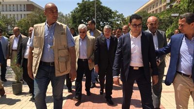 وزير التعليم العالي ومحافظ المنيا يتفقدان مبنى كلية دار العلوم الجديد 