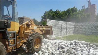 إزالة 22 حالة تعد بالبناء على الأراضي الزراعية وأملاك الدولة بمركز المنيا