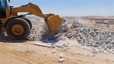 إزالة 57 تعديا بالبناء على الأراضي الزراعية وأملاك الدولة في المنيا