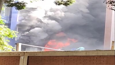 التفاصيل الكاملة بشأن الحريق الهائل في أكاديمية السادات للعلوم الإدارية بالمعادي