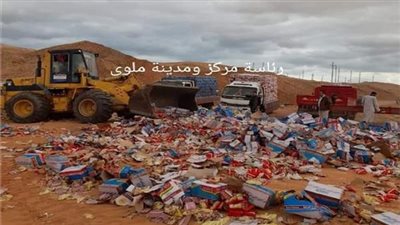 إعدام 18 طن «إندومى» غير صالح للاستهلاك الآدمي بالمنيا 