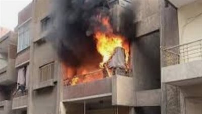إصابة شخص في حريق منزل بالفيوم 