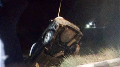 مصرع وإصابة 4 أشخاص في انقلاب سيارة بترعة الإبراهيمية ببني مزار 