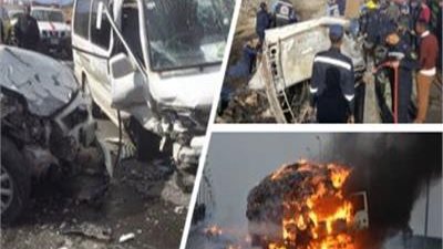 تفاصيل سبعة حوادث على الطرق السريعة فى أنحاء الجمهورية 