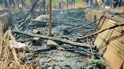 نفوق 3 رؤوس ماشية فى حريق حظيرة مواشي بالمنيا 