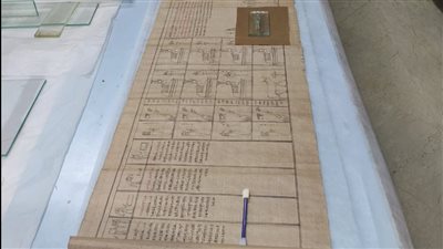 بالصور بالمتحف المصري بالتحرير:تفاصيل أكبر بردية وزيري1 لكتاب الموتي والوحيدة الكاملة في العالم