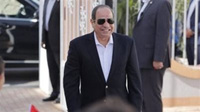 لحظة وصول الرئيس السيسي مقر افتتاح مجمع مصانع الأسمدة الأزوتية بالعين السخنة