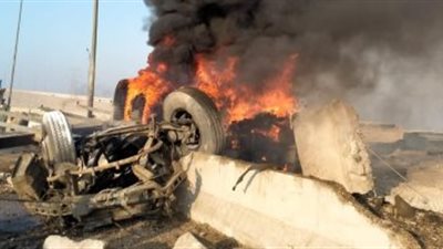 تفحم 3 سيارات في حريق هائل داخل جراج بالمحلة الكبرى