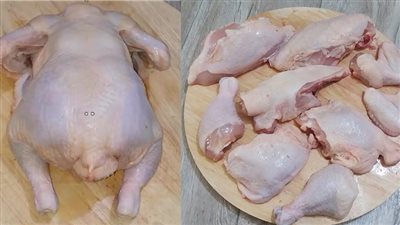 للمتزوجات حديثا.. أسهل طريقة لتقطيع الدجاج 8 قطع 