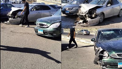 إصابة اثنين في حادث تصادم بأوتوستراد حلوان