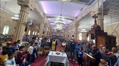 كنائس الدقهلية تستقبل الأقباط في أحد السعف