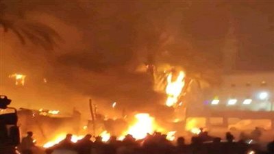 الدفع بقوات الحماية المدنية للسيطرة على حريق هائل في قرية بسوهاج