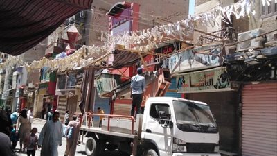 حملات مكثفة لإزالة ورفع الإشغالات بمراكز المنيا