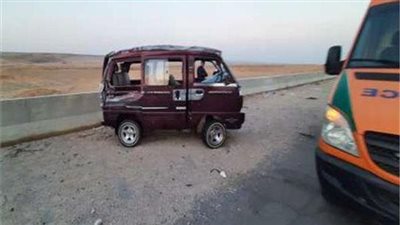 بالأسماء.. مصرع شخصين فى انقلاب سيارة ملاكي بالمنيا 