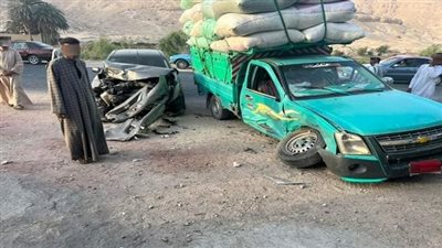 العناية الإلهية تُنقذ وكيل نيابة من فاجعة كبرى على طريق الموت بسوهاج|صور