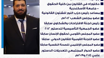 مساعد رئيس حزب النور يشارك في لجنة حقوق الإنسان والحريات العامة بالحوار الوطني