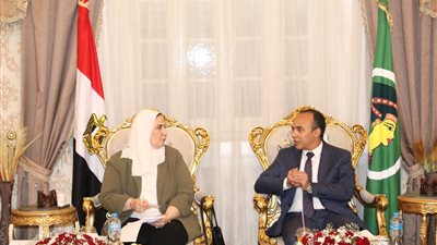 نائب محافظ المنيا يستقبل وزيرة التضامن الاجتماعي والسفير الكندي