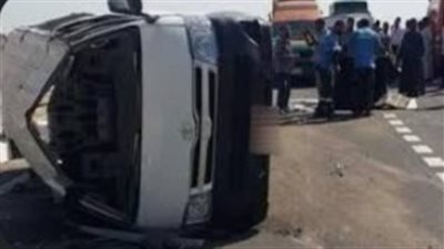 مصرع وإصابة 10 أشخاص في حادث مرورع أعلى طريق المحور بالجيزة 