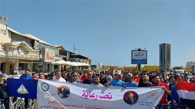 احتفالا بالعيد القومي لمحافظة دمياط.. انطلاق ماراثون الدراجات برأس البر 