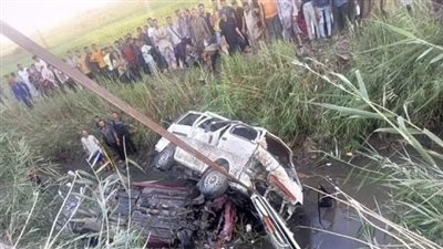 مصرع سائق في حادث انقلاب سيارتين بترعة بني وشاح بسوهاج