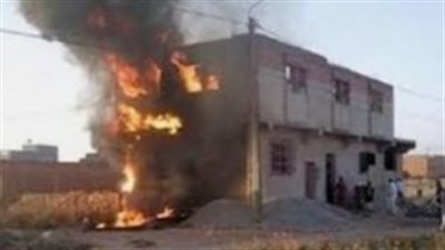 إصابة سيدة في حريق منزل بالفيوم 