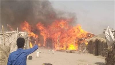 حريق هائل يلتهم منزلا بالكامل في بني سويف