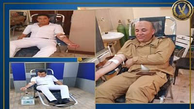 الداخلية تنظم حملة للتبرع بالدم بمديرية أمن الوادي الجديد