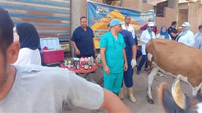 وزارة الزراعة تطلق قافلة بيطرية لعلاج مواشي صغار المربين في دمياط بالمجان