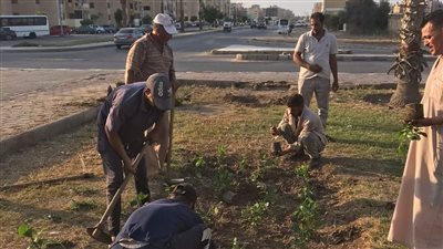 استمرار أعمال تطوير شوارع دمياط الجديدة