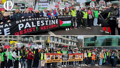 مئات الآلاف يحتشدون في لندن مطالبين بوقف الحرب على غزة