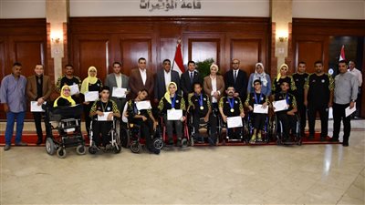 وزير الرياضة يكرم المنتخب المصري للبوتشا بعد تتويجه ببطولة افريقيا والتأهل إلى الاوليمبياد 