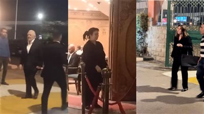 ميرفت أمين ودنيا سمير غانم في عزاء الفنان عثمان محمد علي (صور)