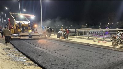 تنفيذ أعمال الرصف بالأسفلت لطريق كورنيش النيل بدمياط