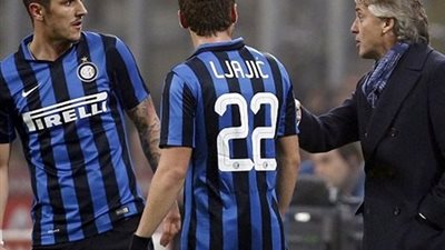 اشتباك بين مانشيني ويوفيتيتش فى إنتر ميلان