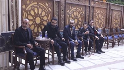 مصطفى هريدي ونبيل نور الدين وحلمي عبد الباقي في عزاء عادل أنور (صور)