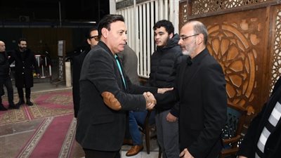 محمد الغيطي وسليمان عيد في عزاء عادل أنور (صور)