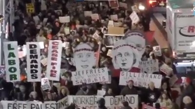 الآلاف يتظاهرون أمام مقر أيباك في نيويورك دعمًا لغزة