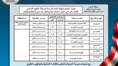 «حوار مجتمعي تربوى» يرصد ملاحظات صادمة بجداول امتحانات نصف العام بالقاهرة