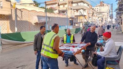 حملة كاسحة لرفع إشغالات الطرق بالبحيرة (صور)