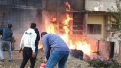 إصابة شخصين في حريق مخزن مواد كيميائية في كرداسة