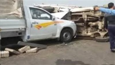 إصابة 4 مواطنين في حادث تصادم على الطريق السياحي بالفيوم 