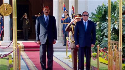 مراسم رسمية بالاتحادية.. الرئيس السيسي يستقبل نظيره الإريتري أسياس أفورقي