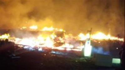 حريق هائل داخل لوكيشن «الكبير أوي 8» (صور)