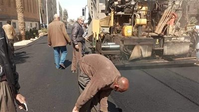 إعادة تأهيل الطرق الرئيسية والفرعية ورفع كفاءة الميادين بالمنيا 